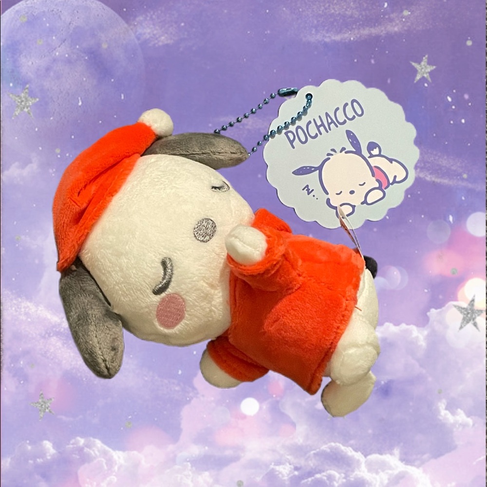 Sanrio Character Sleeping Pochacco Plush Keychain